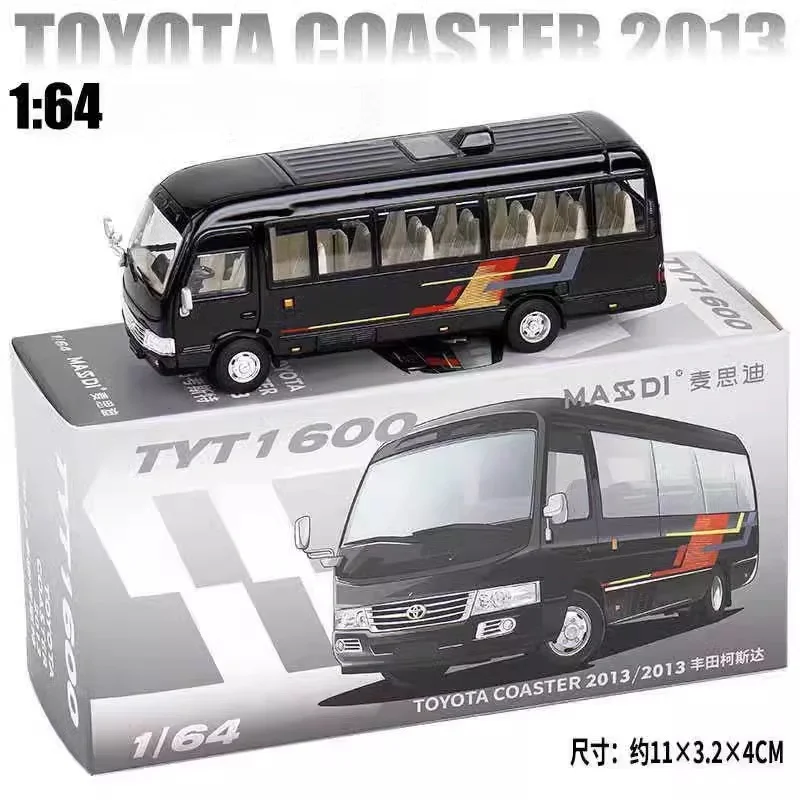 

MASDI 1:64 Toyota Coaster 2013, литая под давлением модель автомобиля из сплава, готовая статическая коллекция украшений, украшение для взрослых.