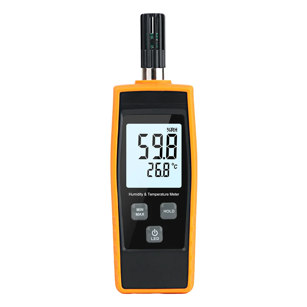 Digital Handheld Electronic Humidity Thermometer Max Min Records Thermo-Hygrometer Data Storage Room Thermometer for Home Office