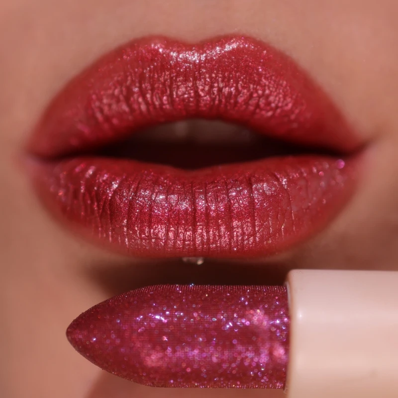 2pcs Luxurious Berry-Shine Glitter Lipstick and Lip Liner Pen - Hydrating & Long-Lasting Diamond Shine For All Skin Types