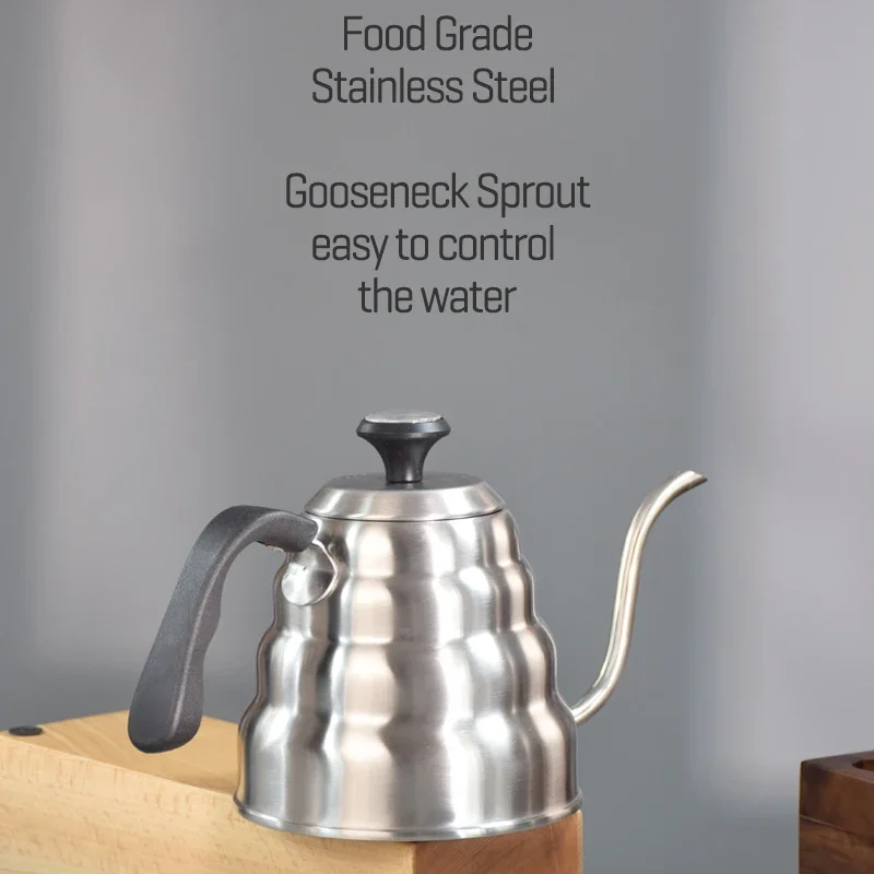 

1L/1.2L Stainless Steel Pour Over Coffee Pot Kettle Drip Kettle with Thermometer For Home Office Cafetera Coffee Kettle