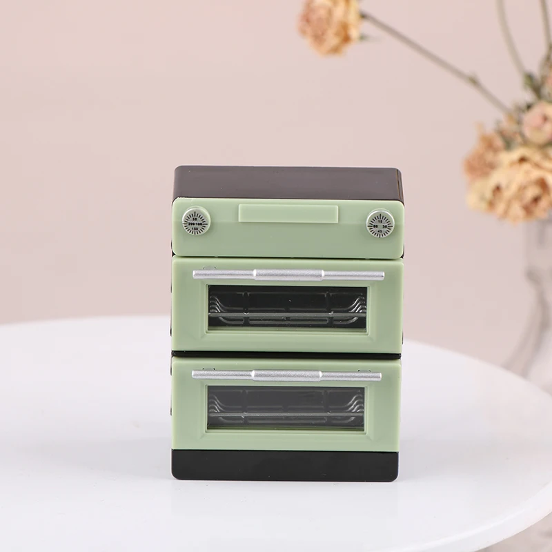 1/12 simulazione casa delle bambole forno a doppio strato modello casa delle bambole Mini accessori da cucina decorazione di mobili per la casa delle bambole
