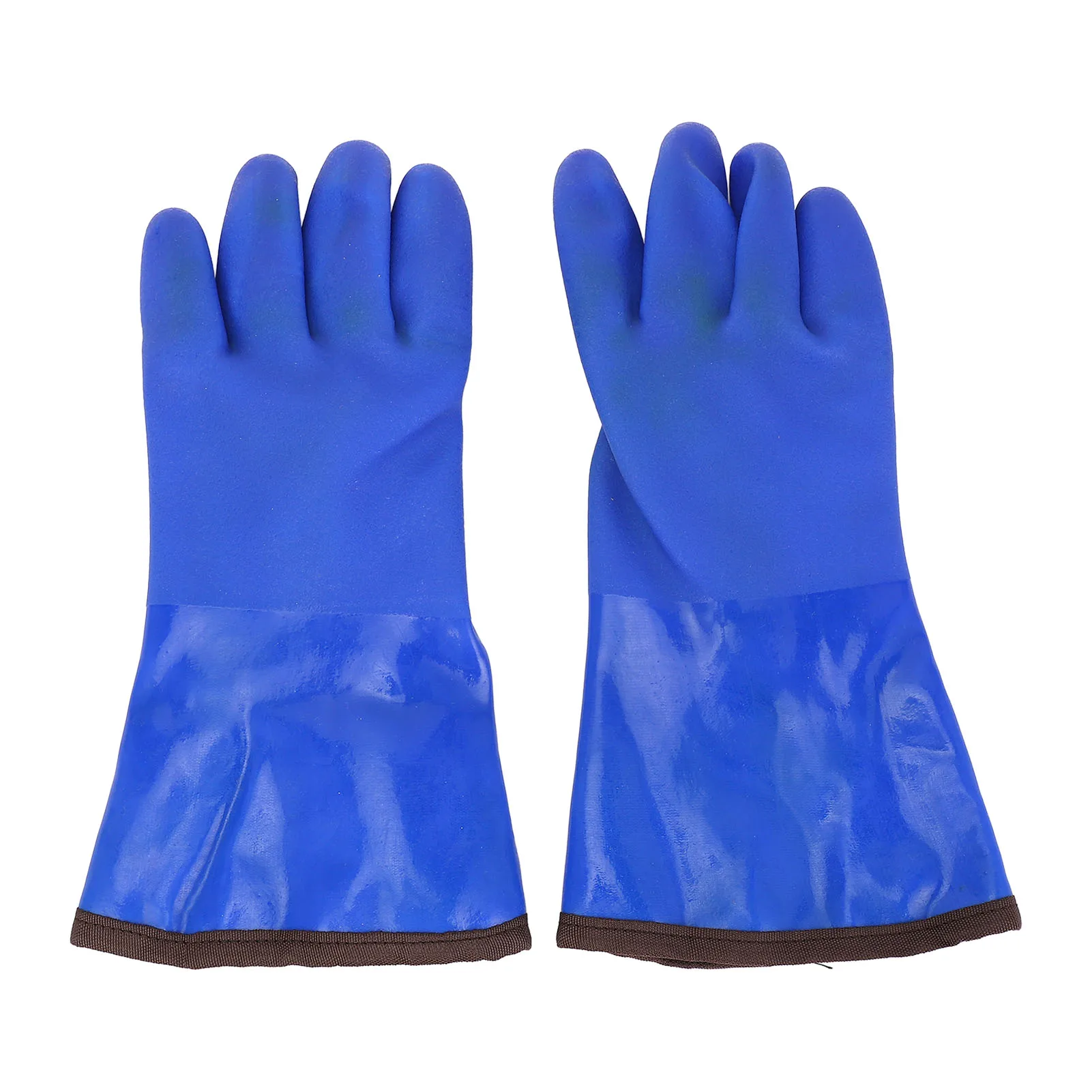 قفازات حرارية مبطنة من الصوف قفازات عمل شتوية مطاطية غير قابلة للانزلاق -20 ℃ قفازات مقاومة للماء باللون الأزرق #2