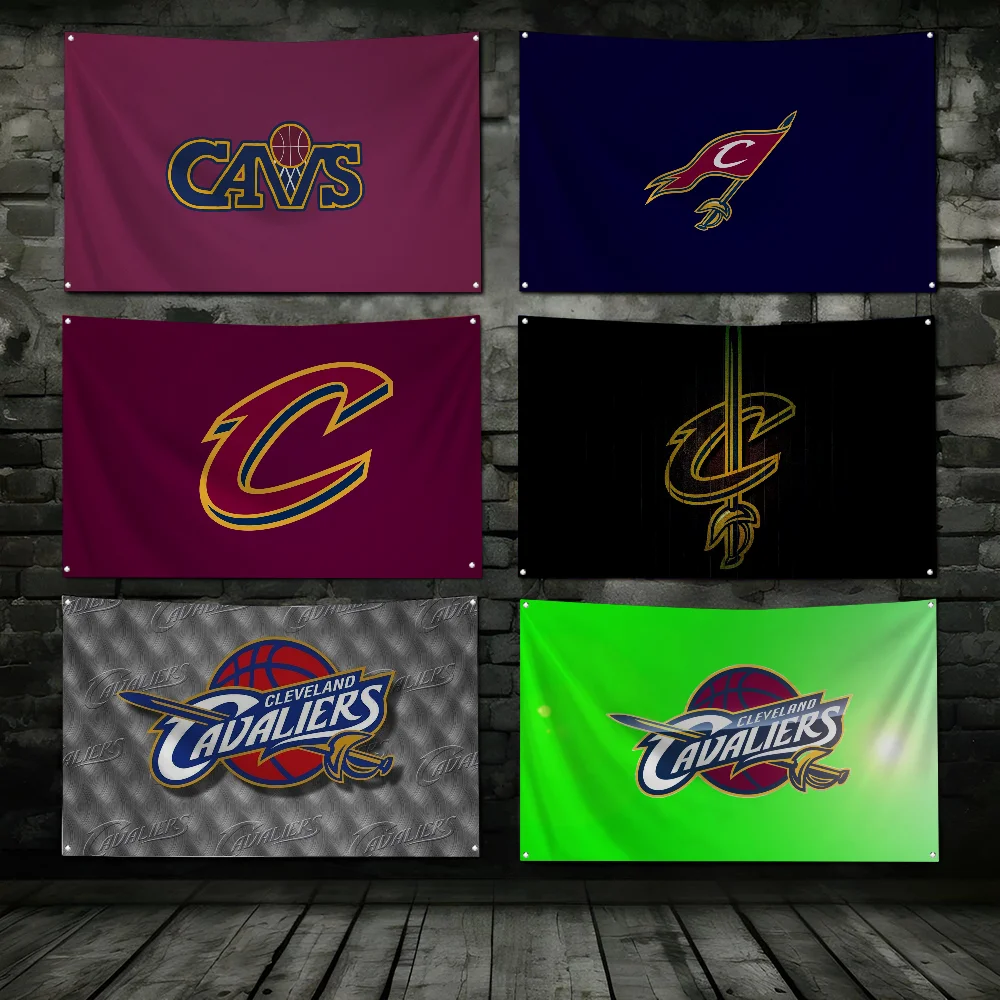 1PC Cleveland Cavaliers Flag Workshop Flags Room Decor Flag Outdoor Decorations Flags For Rooms Four Hole Flag