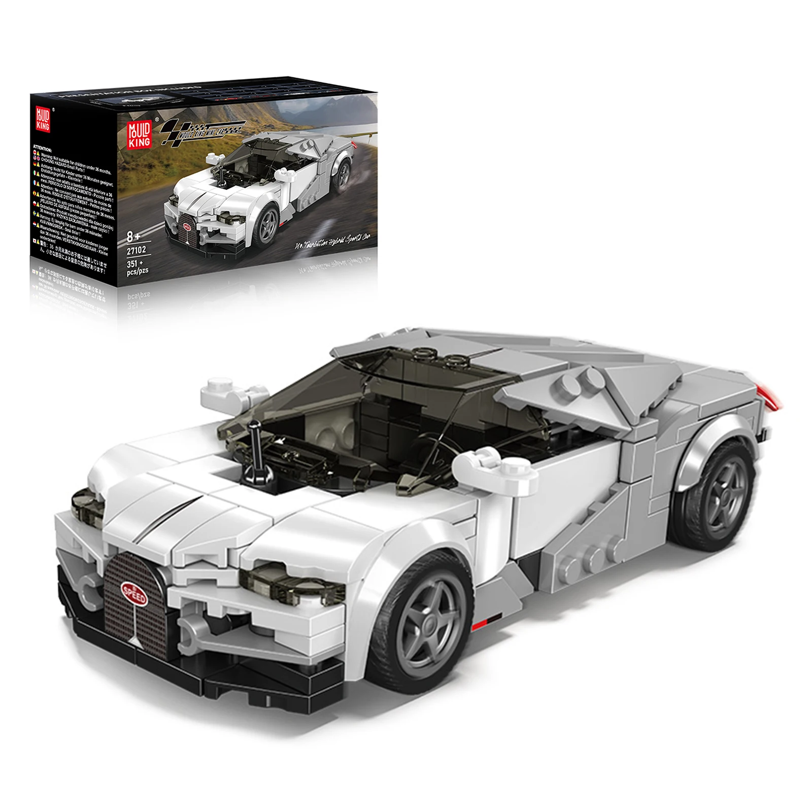 

Mould King 27102 MOC Racing Car Brick Speed Toy Champion Supercar Car HyperSport Building Blocks Vehicle Education Toy for Boys
