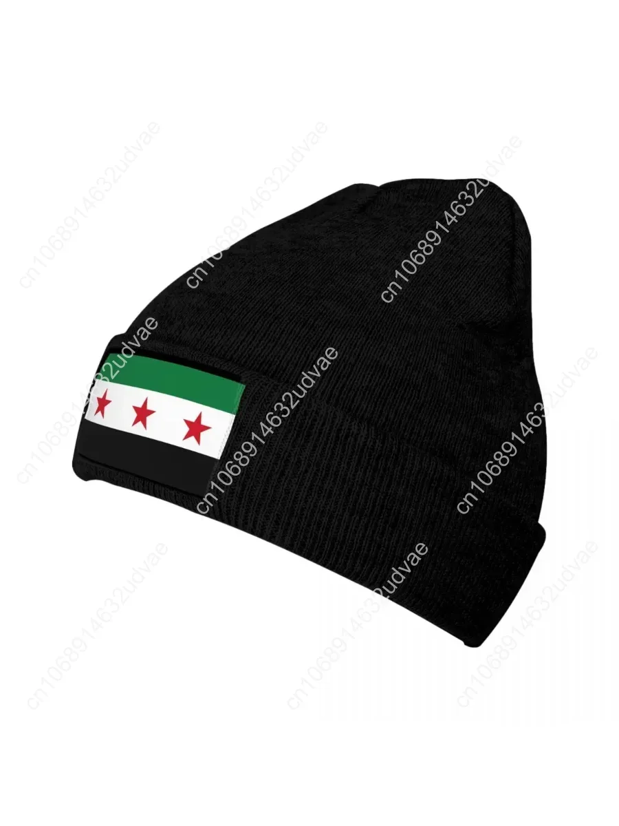 

Syria Flag Knitted Hat for Women Men Beanies Winter Hat Acrylic The Syrian Arab Republic Crochet Caps