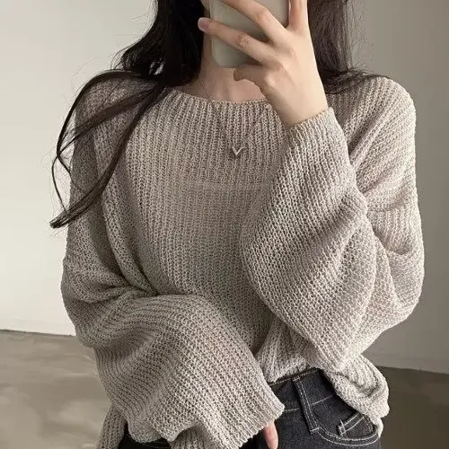 

Женский трикотаж из тонкого ледяного шелка, лето 202, новинка, уличная одежда больших размеров, защита от солнца, универсальный топ с кондиционером