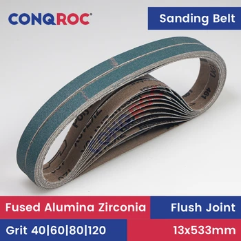 20pcs 13x533mm sanding belts fused alumina zirconia 1/2&quot;x21&quot; sanding belts 4 options Grit 40 | 60 | 80 | 120