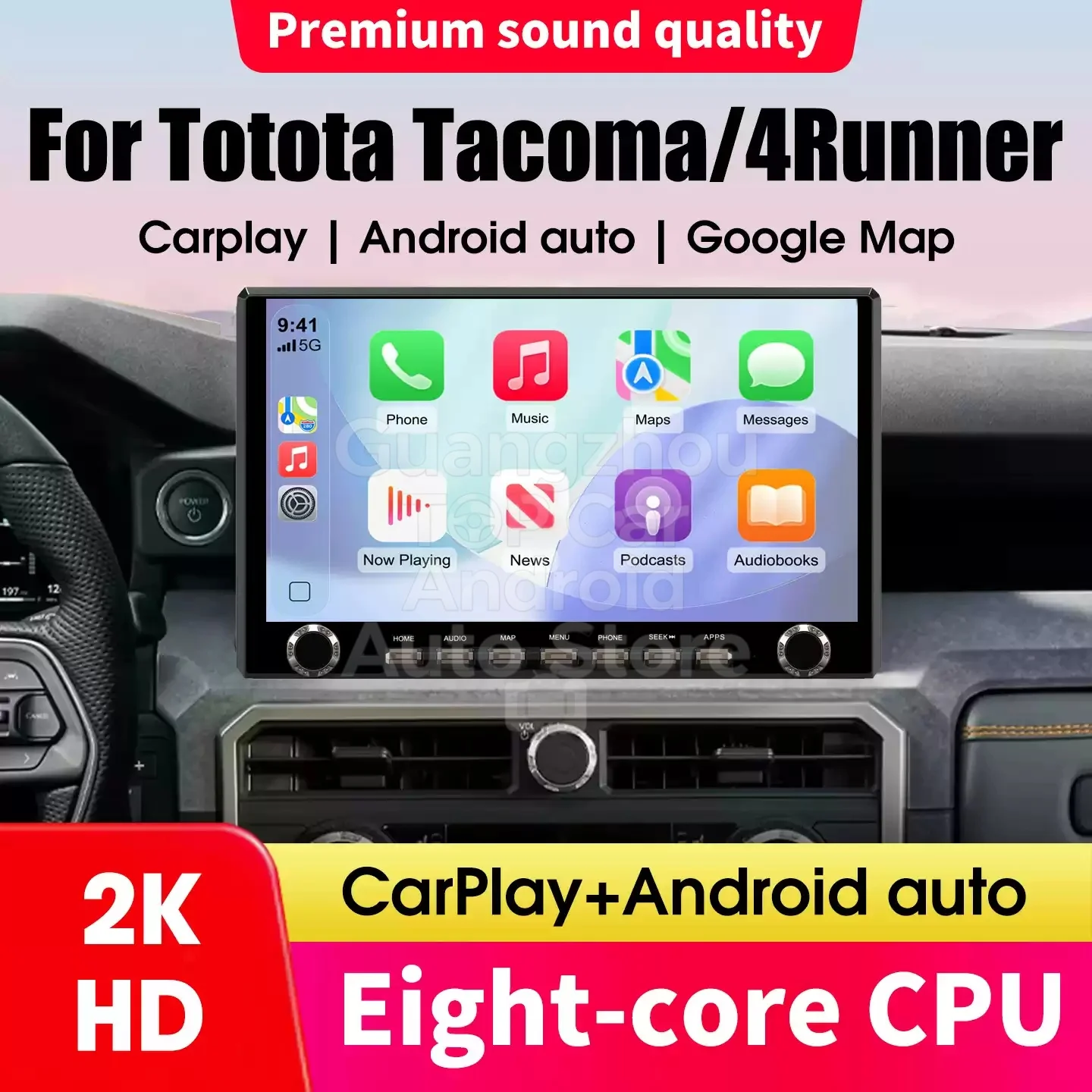 

14.5" For TOYOTA 4RUNNER 2024 2025 2026 GPS Navigation Stereo 4G WIFI Android15 Touch Screen Multimedia Player Carplay Car Radio