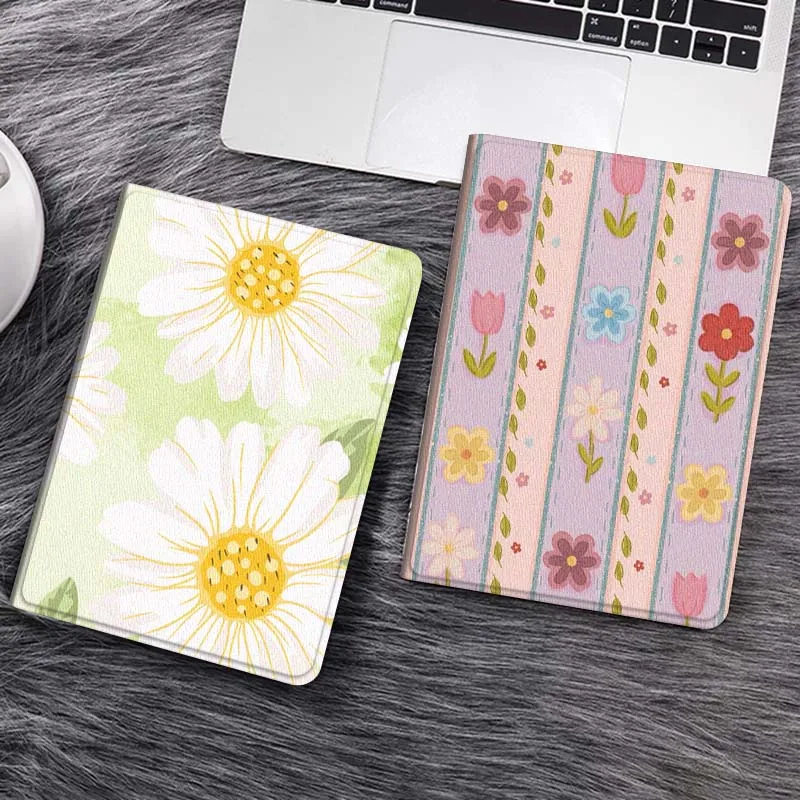 

Cartoon Daisy Pattern Design Gift Tablet Case For Samsung Tab Galaxy S6 S11 A A7 A8 A9 A11 10.1 10.4 10.5 Plus Lite