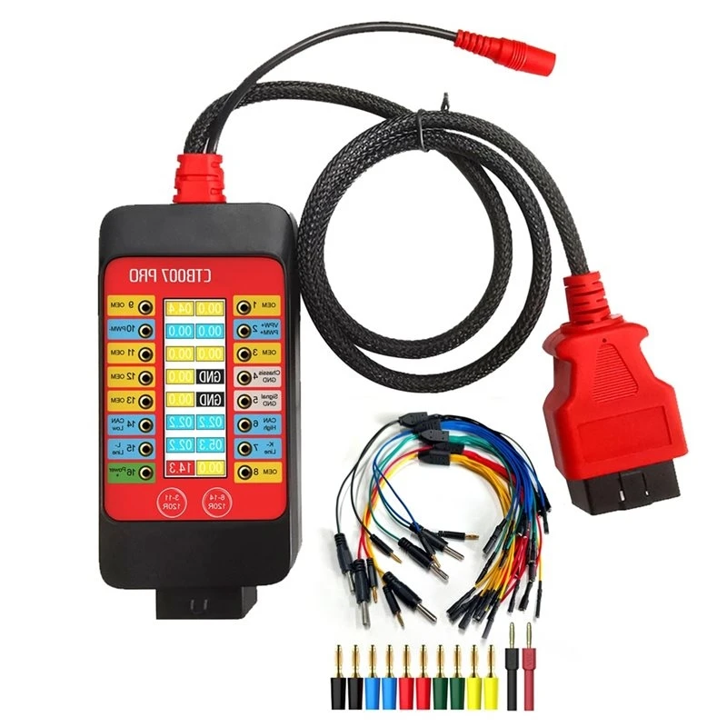 NEWCCDD CTB007 PRO OBD2 Breakout Box ECU Testing Tool, CAN Tester With LCD Digital Vrms Display, Automotive Diagnostic