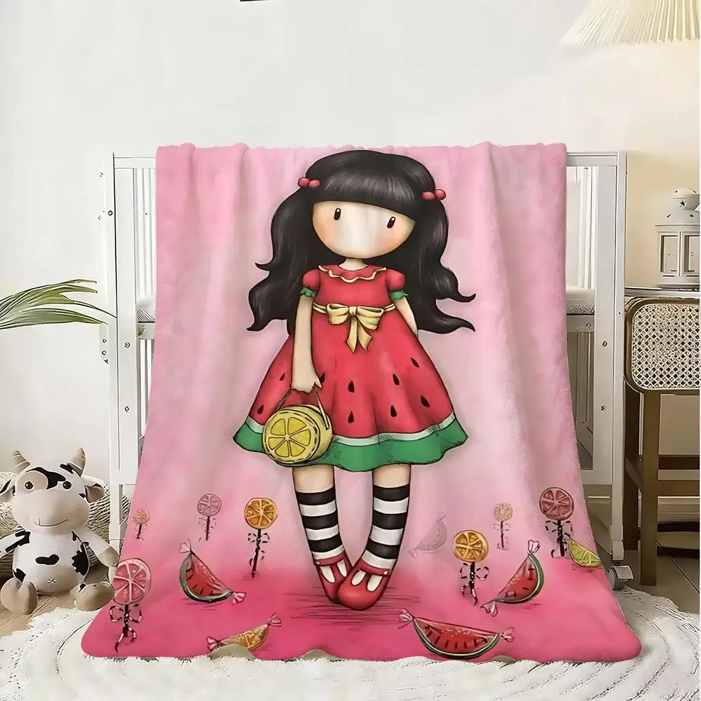 Cartoon Santoro Gorjuss Throw Kid-Friendly Flannel Throw Blanket Soft Warm Anti-Static Washable All Season