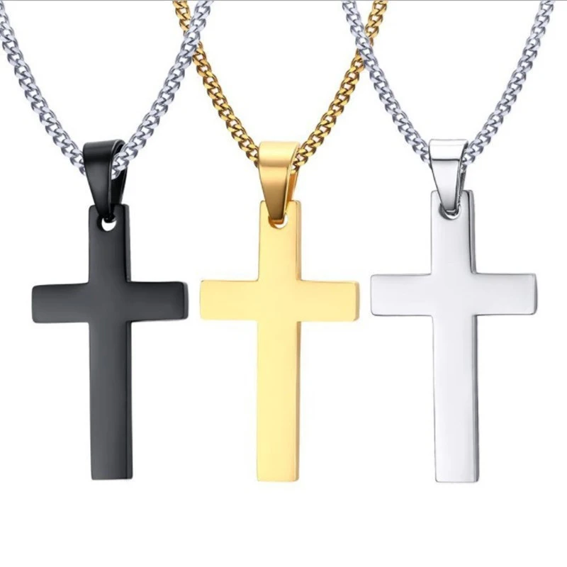 Vintage Gothic Pendant Cross Necklace Cool Street Style Punk Jewelry For Men Women Black Chain Accessories On the Neck Gift