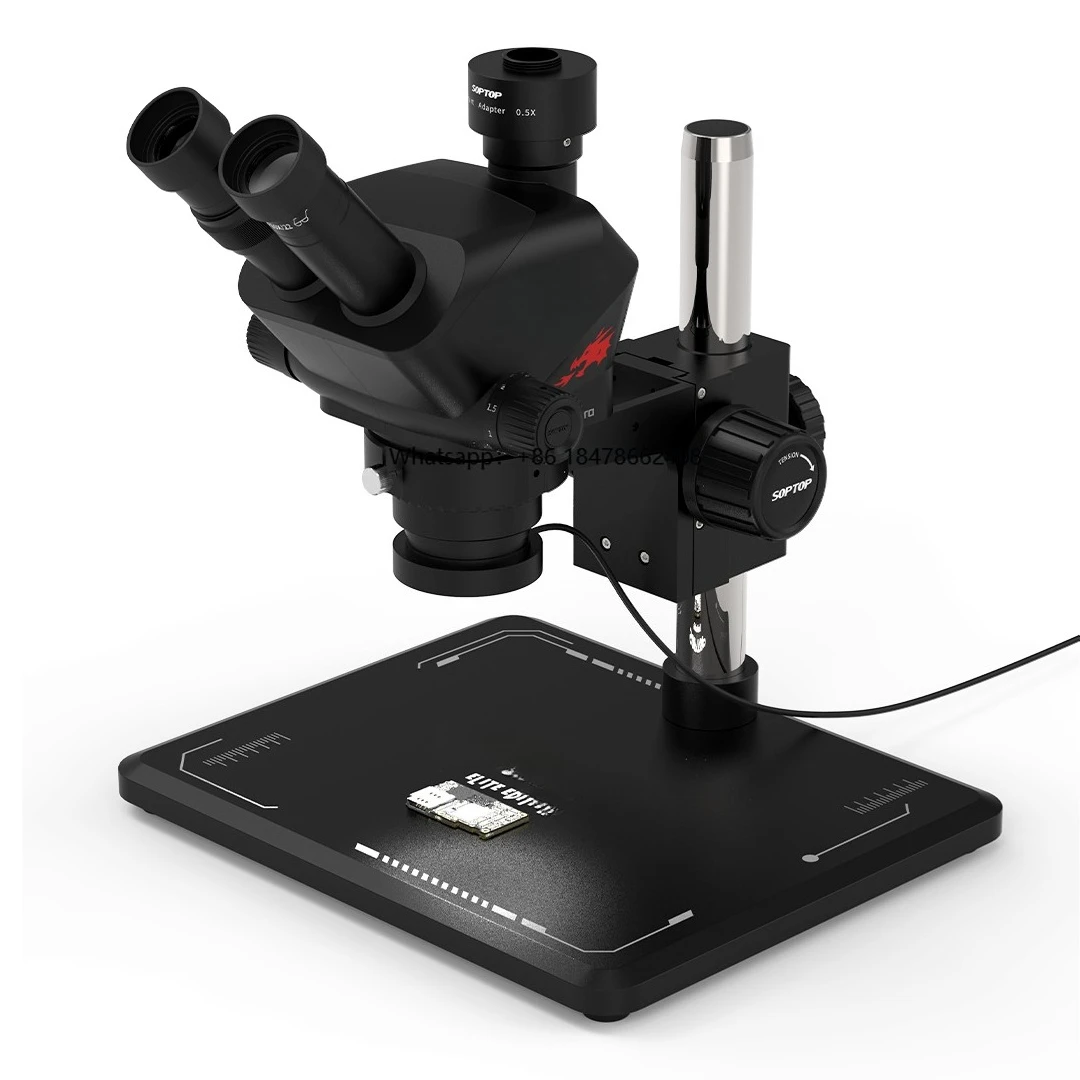 

SOPTOP Large Field View ultra Long Adjustable Focus Light Microscope Microscope Jewelers Pcb Microscope with Arm