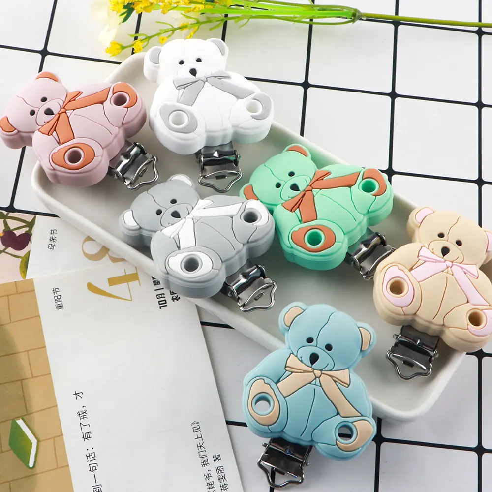 Kovict Cute Animal Silicone Clip Silicone Bead For Jewelry Making DIY Pacifier Chain Accessories Use On Pens