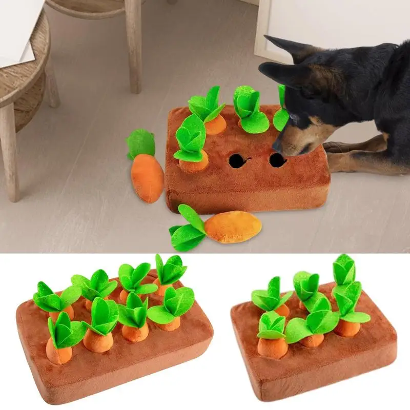 

Dog Carrot Plush Toy Interactive Sniffing Mat cute Carrot Harvest Toy bite resistant Chew Toy indoor pet playing supplies