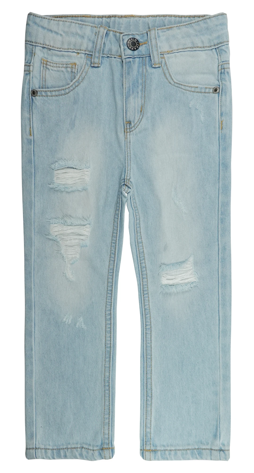 KIDSCOOL SPACE Girls Jeans,Elastic Band Inside Ripped Fashion Soft Denim Pants