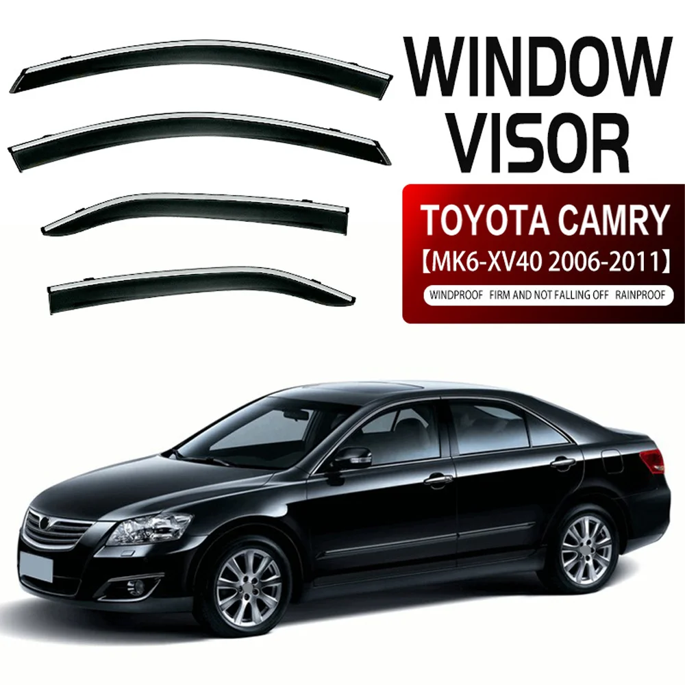 

Хромированные полоски, защита от дождя для TOYOTA CAMRY V4 6-го поколения 2006-2011, оконный козырек, ветровые дефлекторы, дверной козырек, вентиляционные шторы