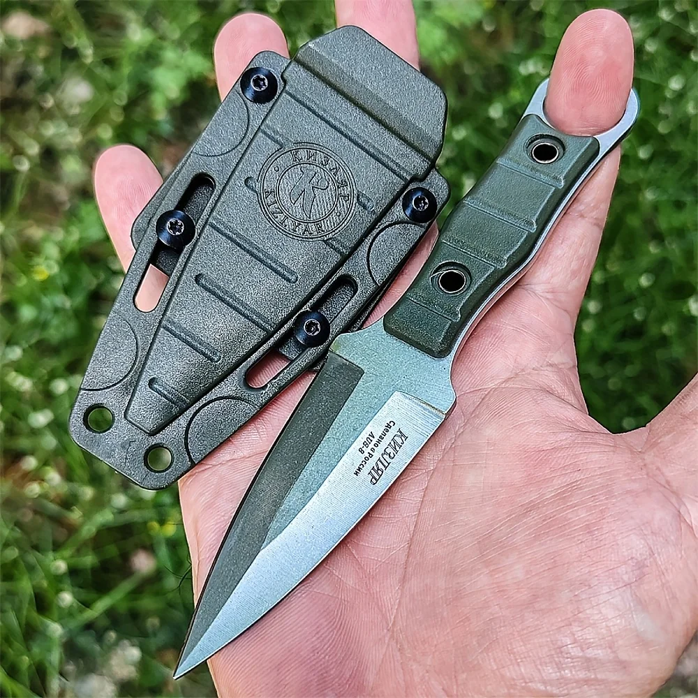 

KIZLYAR Ultra-Durable Stainless Steel Fixed Blade Knife, Portable Camping, Hiking & Survival 8Cr13Mov Spear Point Blade EDC Tool