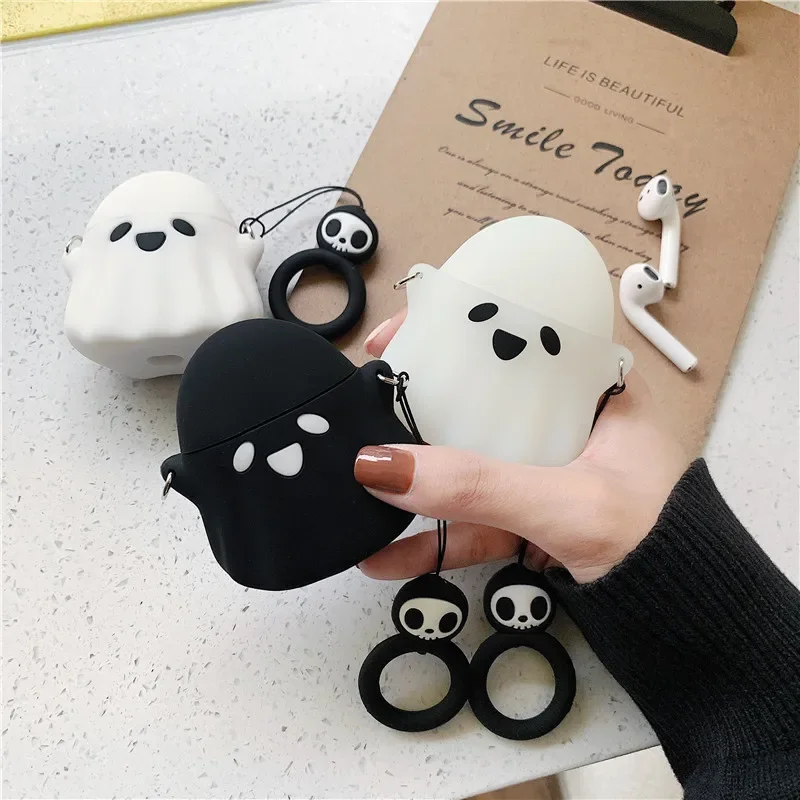 Halloween Cartoon Ghost Case for AirPods 4 Airpod 1 2 3 Pro Pro2  Bluetooth Earbuds Charging Box Protective Earphone Case Cover