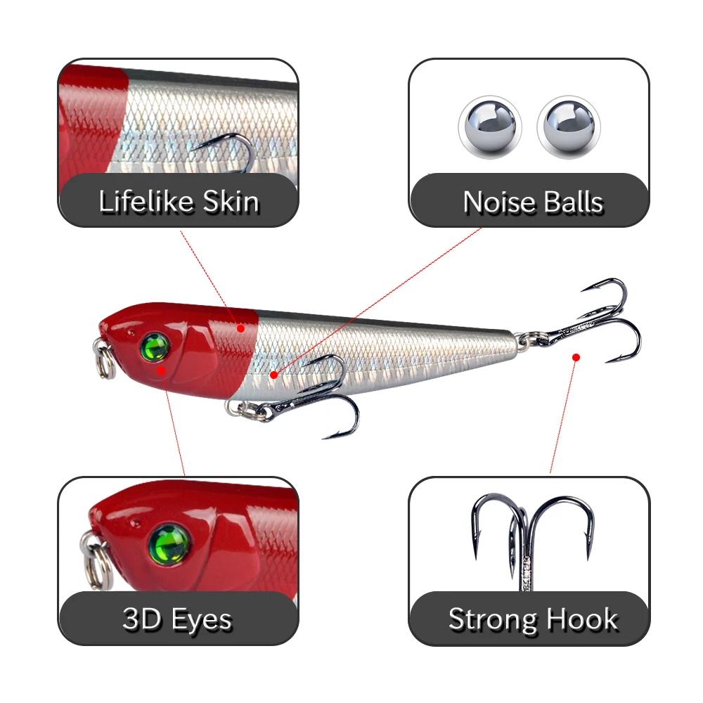 LINGYUE 1PCS Hard Pencil Fishing Lure Topwater Floating Isca Artificial Bait 90mm 10g Crankbait Wobbler Pesca For Pike Bass