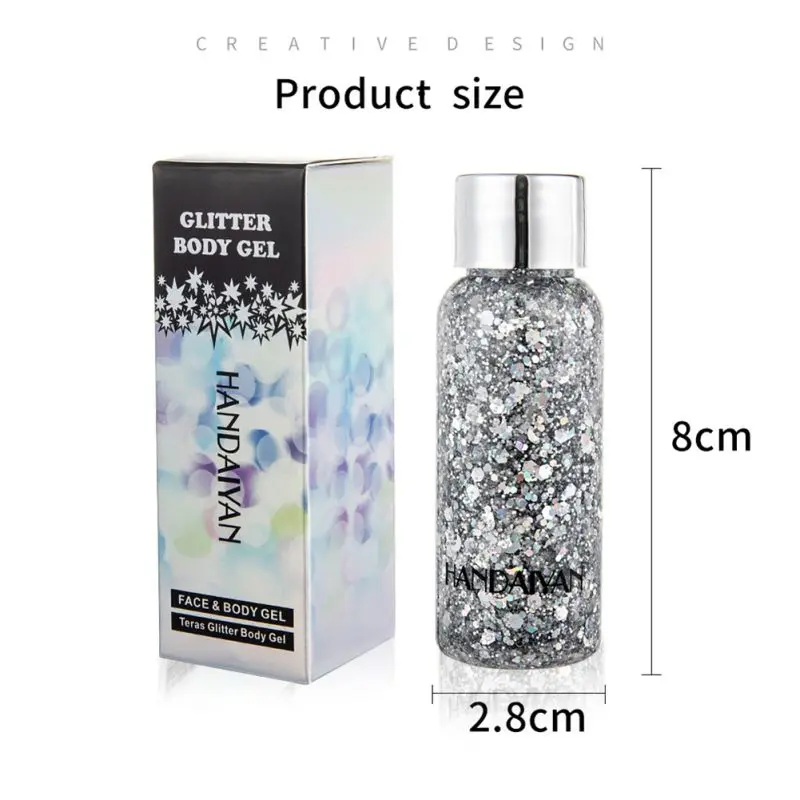 Liquid Glitter Eye Shadow Gel Cream Pearlescent Sequins Pigment For Body Hair Face Shining Cream Stage Party Glitter Shimmer