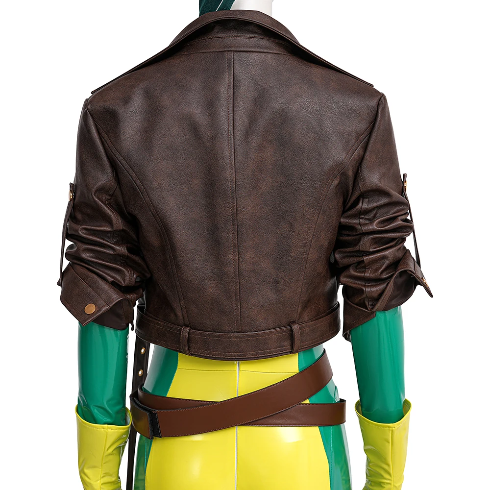 New Arrival Rogue Costume Anna Marie Cosplay Leather Coat Jumpsuit Full Set Rogue Jacket Raksasa Battle Suit Outfit Custom Made