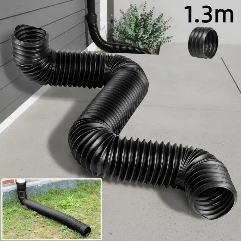 1.3M Adjustable Flexible Downspout Extension Expandable Rainwater Drainage Pipe For Exterior Gutter Downspout Replacement Part