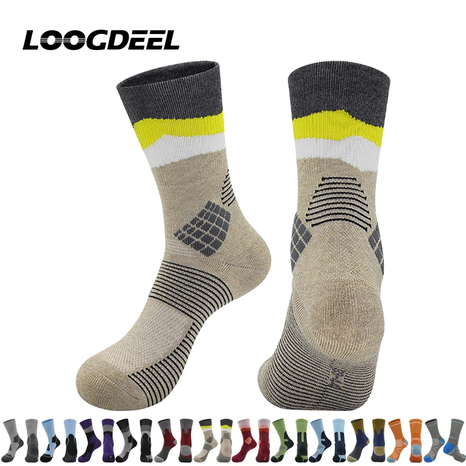 Loogdeel Antibacterial Merino Wool Socks Football Hiking Trekking Non-slip Towel Sole Socks Breathable Outdoor Sports Socks