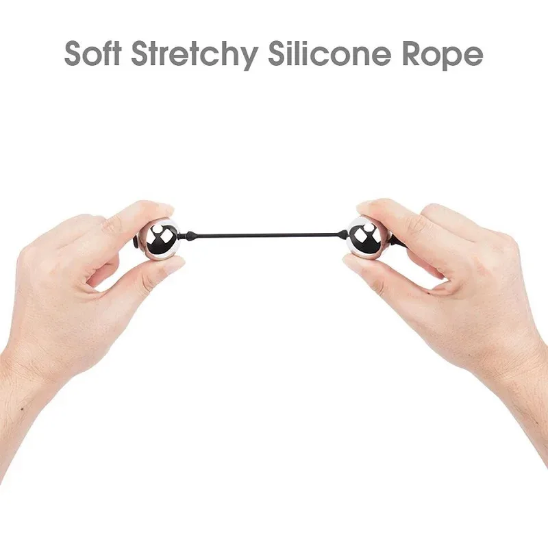 Soft stretchy Silicone pull ring metal Anal beads Kegel ben wa geisha ball expander vaginal tighten exercise sex toy for women