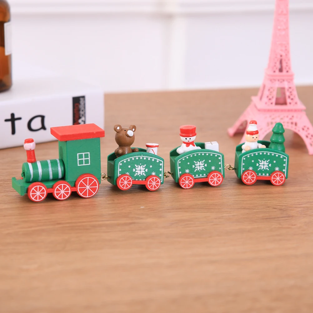 

Wooden Mini Train Christmas Decorations Eco-Friendly Hanging Ornaments For Tree Home Party Wedding Kindergarten