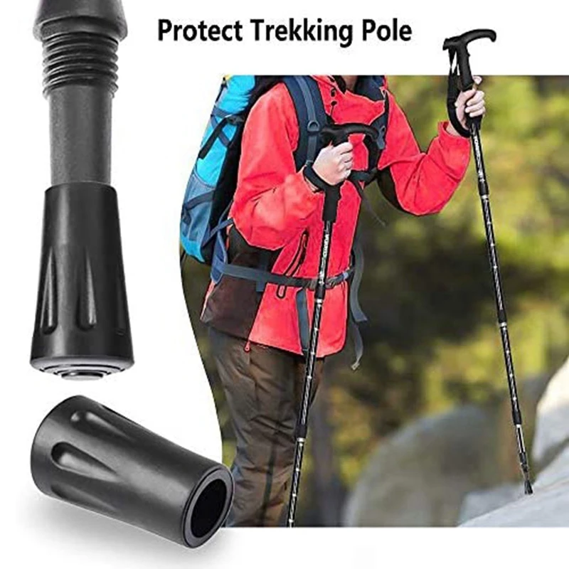 16 Pcs Walking Stick Caps Trekking Pole Caps And Replacement Tips End Alpenstock Head Cover For Hiking Trekking Stick