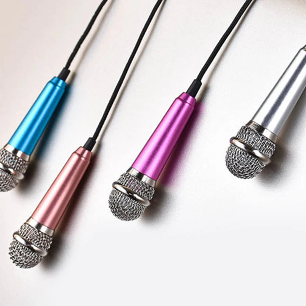 

4pcs Mini Microphone Cell Recording K Song Plug Play Compatible PC Laptop Smartphone 35mm Audio Hole Voice Song Karaoke