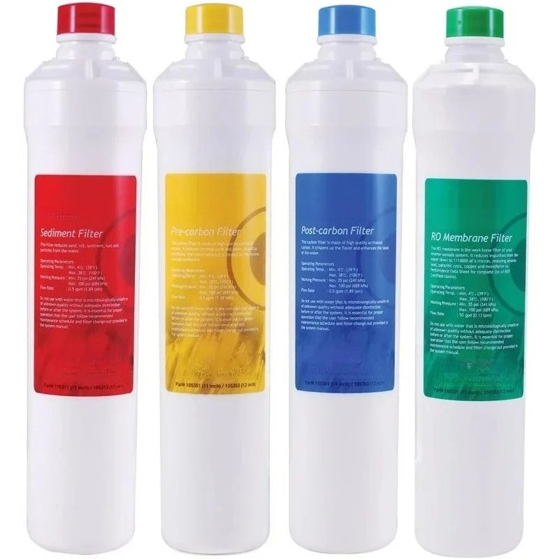 

RO Pure 4-Pack Filtration Plus Reverse Osmosis System Kit for 4 Stage Pure Plus/Zero Push Button Water Filter Replacement Pure