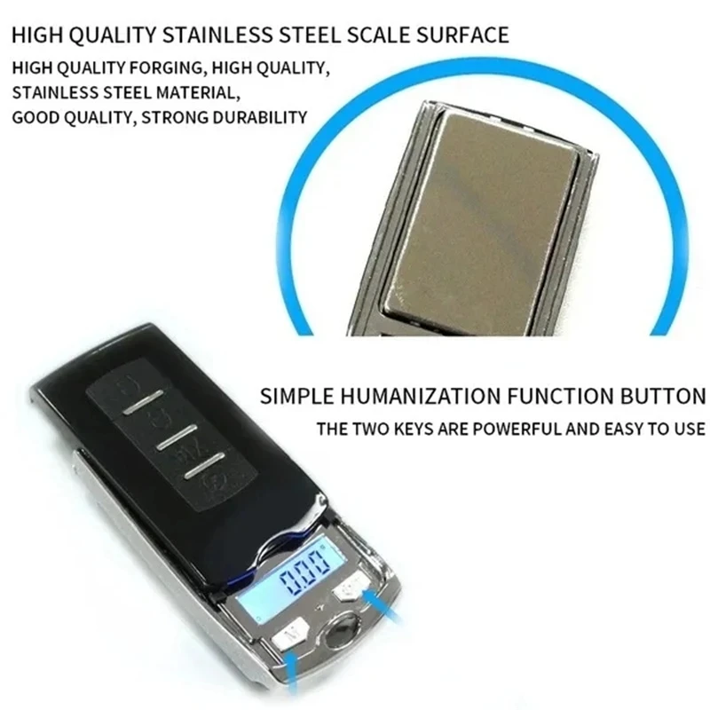 High Precision Car Key Scales Mini Pocket Jewelry Craft Scale 200g/100g 0.01g Car Key Digital Scales Weight Balance Gram Scale