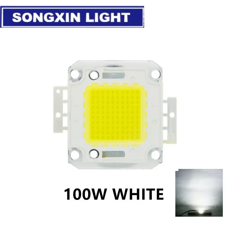 1PCS 10W 20W 30W 50W 100W White/Warm white LED CHIP Integrated High Power Lamp Beads 24*44mil 32V-34V 3200K-6500K 600-3000MA