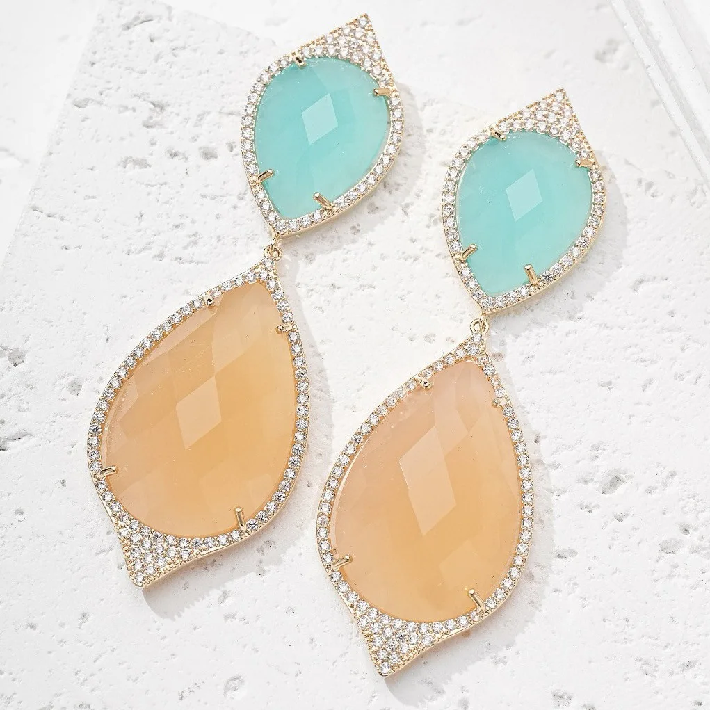Luxury Naija Engagement Earrings For Women Wedding Party Indian Dubai Bridal Jewelry boucle d'oreille femme Gift