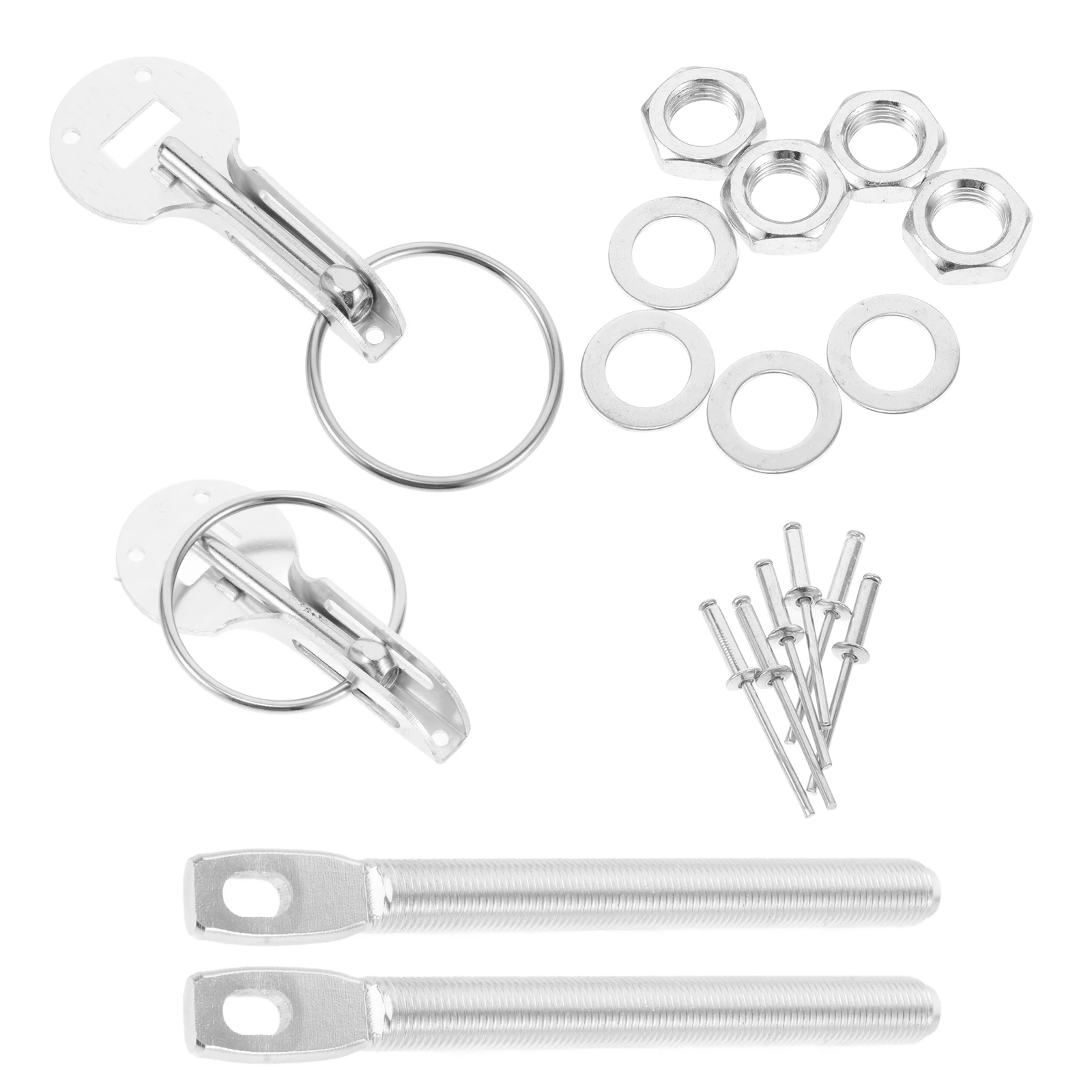 

Universal Hood Pin Kit Stainless Steel Quick Release Lock Secure Racing Sports Car Hood Latch Kit Quick Release Fasteners