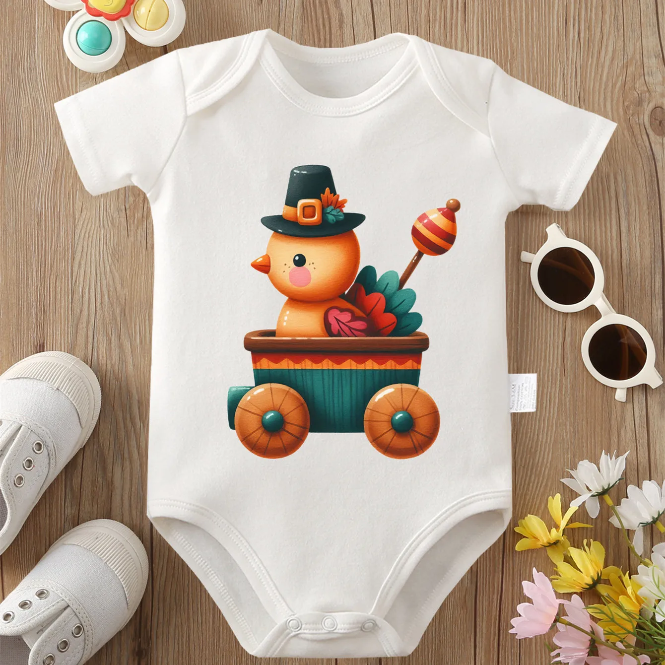 

100% Cotton Onesie Newborn Baby Happy Bird Print Bodysuit Comfortable Cloth for Baby Jumpsuit for 0 To 12 Months Newborn