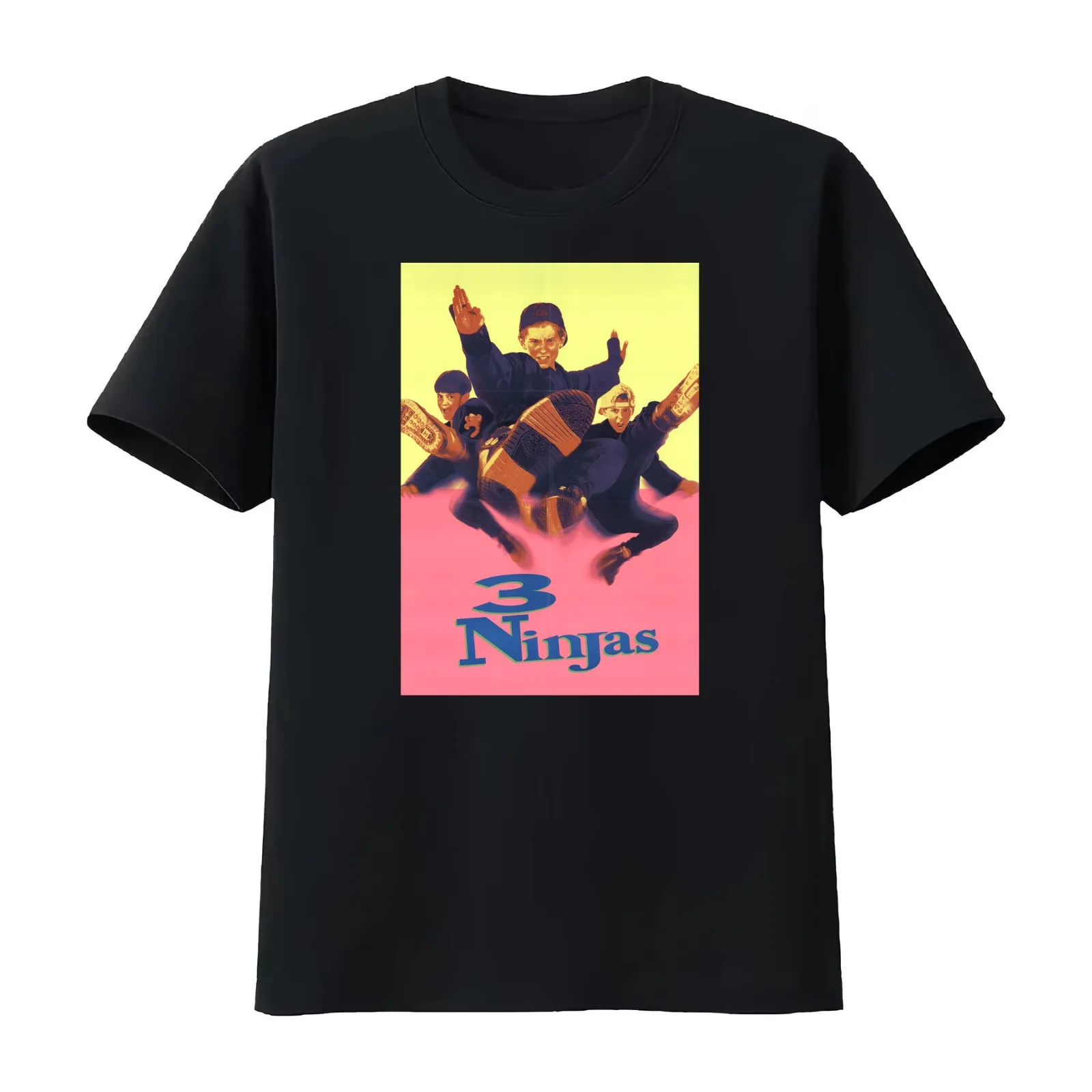 3 Ninjas T-Shirt Summer Casual Cotton Tee Oversized Streetwear Tops Vintage Graphic Print Loose Fit Short Sleeve