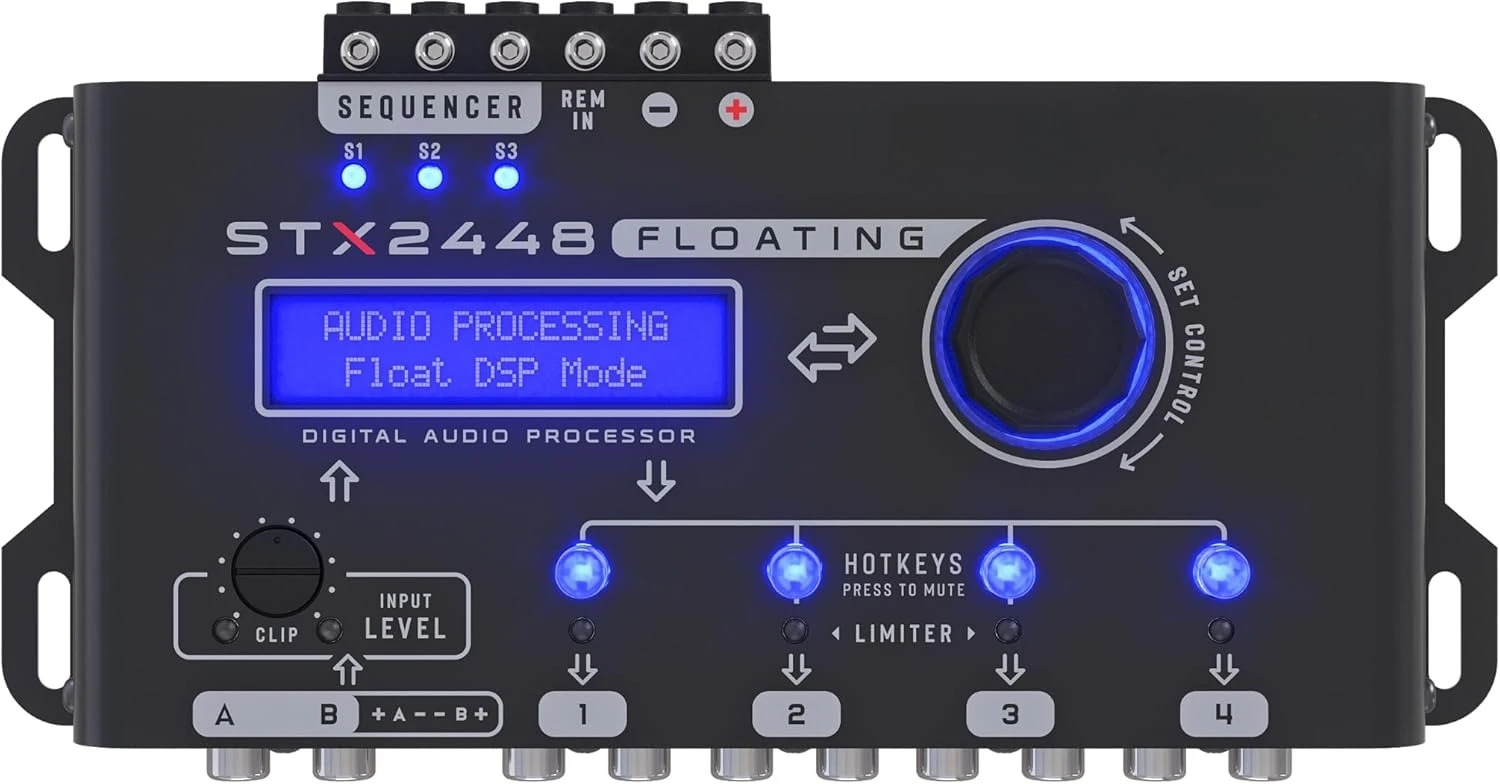 STX2448 FLOATING PRO - โปรเซสเซอร์ DSP ระดับมืออาชีพเต็มรูปแบบ, สัญญาณดิจิตอล, โปรเซสเซอร์ PRO, ครอสโอเวอร์ และอีควอไลเซอร์กราฟิก 15 แบนด์, ขายดี