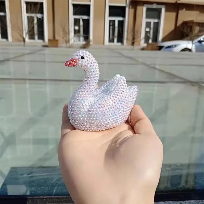 6X7cm Little Swan Bling Sparkling DIY Handmade Led  Lovely Shining Creative Rainbow Color Putting Lamp Ornaments