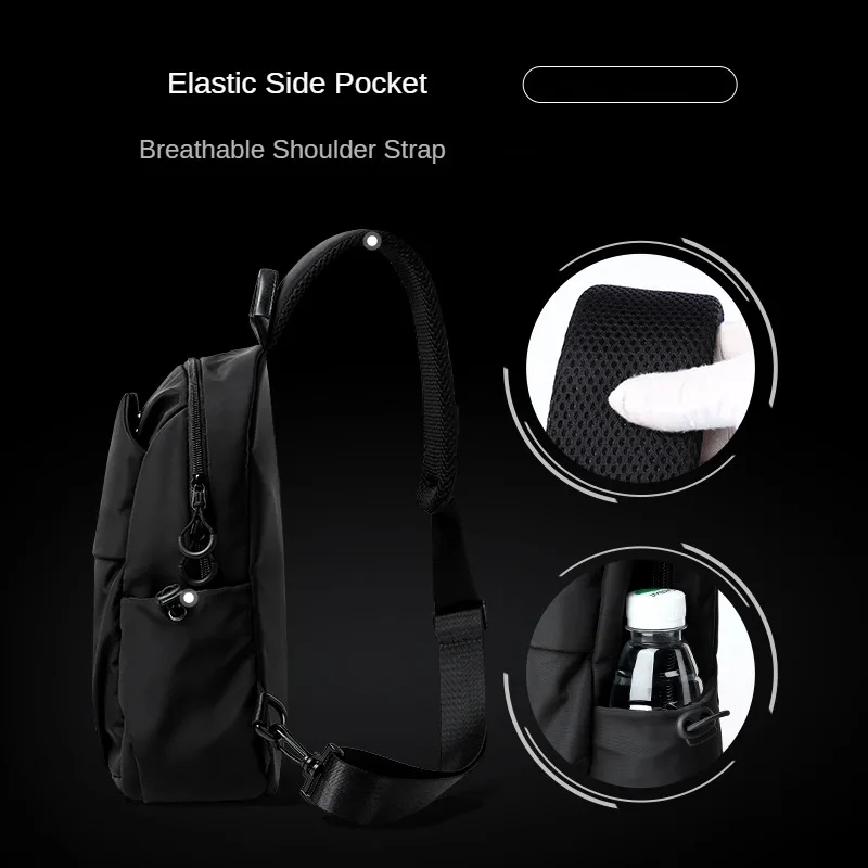 Imagem -06 - Pacote de Viagem Curta Impermeável Masculina Bolsa Peito Oxford Carregamento Usb Zíper Antifurto Bolsa Durável Sling 11 Moda Ipad 2024