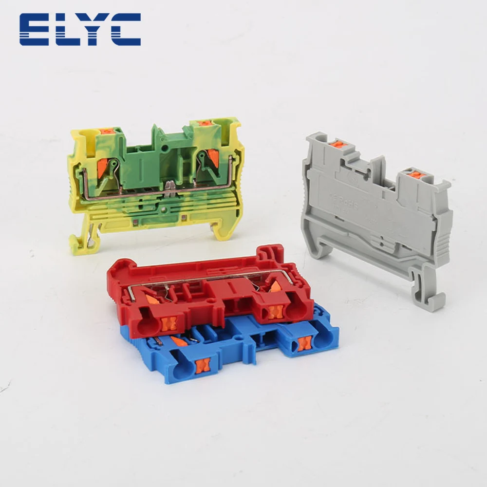 100PCS PT2.5 Push-In Termin Spring Plug Cable Screwless Electrical 2.5mm NS35 DIN Rail Terminal Block PT 2.5