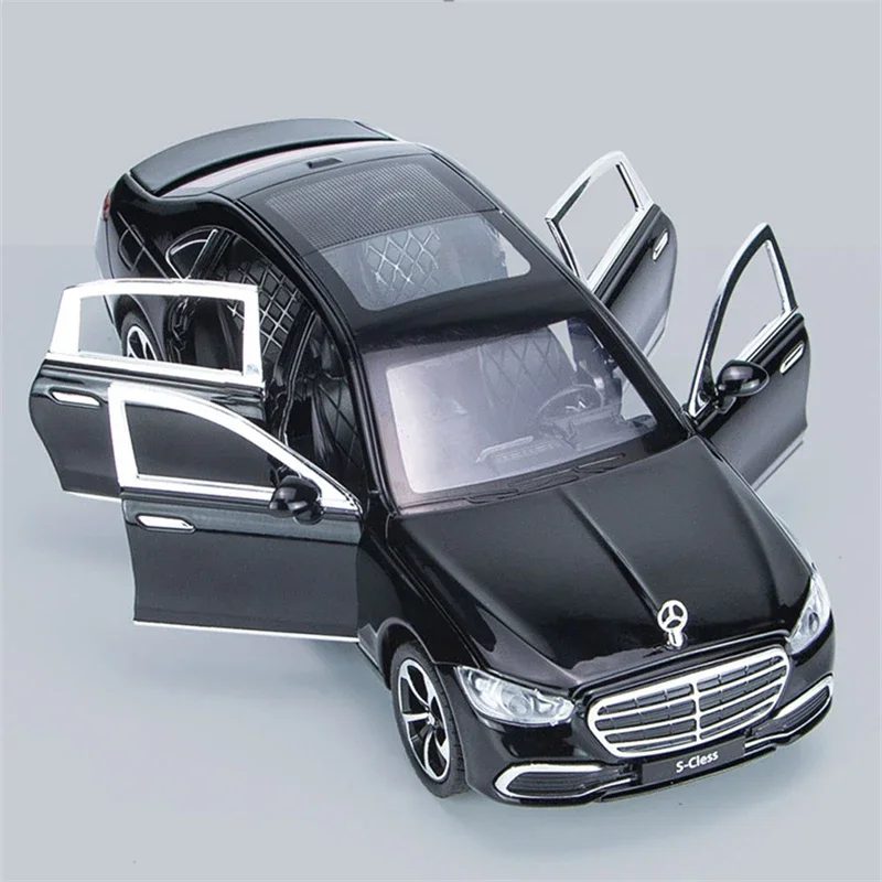 Maybach-Modèle de voiture en alliage S400 pour enfants, haute simulation, moulé sous pression, métal, véhicules jouets en métal, son et lumière, cadeau jouet, 1:22