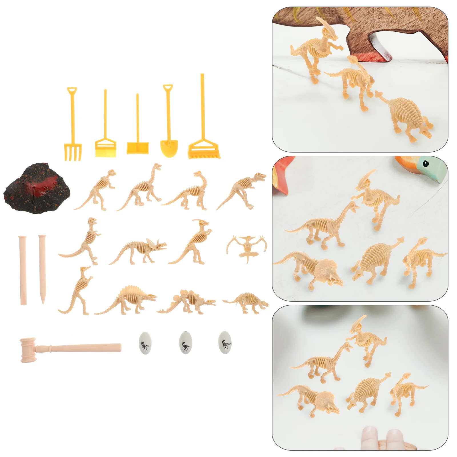 

24 Pcs Dinosaur Imitation Dinosaurs Toy Funny Ornament Toys Bone DIY Educational Kids Abs Child