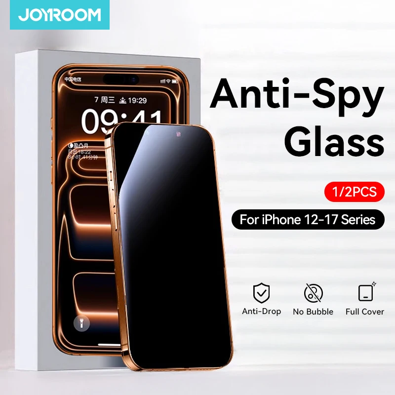 

Joyroom 1/2PCS Anti-Spy Glass For iPhone 17 Pro Max Privacy Screen Protector Glass For iPhone 12-17 Pro Max Tempered Glass Film