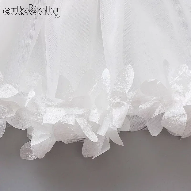 Summer Baby Girl Dresses Lovely Flower Fairy Children Clothing Birthday Princess Party Dress Lace Mesh Wedding Dress Clothes