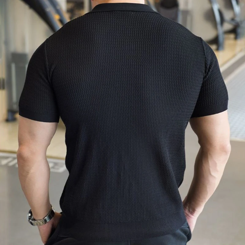 Knitted Business Polo Shirt Summer Ice - Image 3