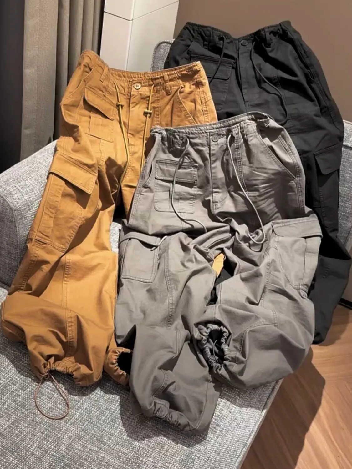 Fashionable Wide Leg Workwear Pants Casual Straight Cut Trousers Autumn 2026 New Style Versatile Loose Fit High Waist Cotton