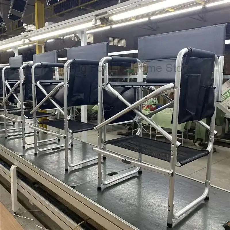 Foldable Tall Director Chair with Side Table Cup Holder Footrest And Carry Bag for Makeup Artists And Clients